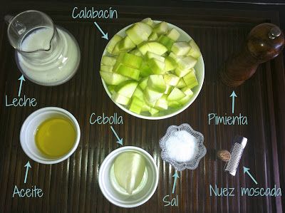 Ingredientes para la bechamel de calabacín