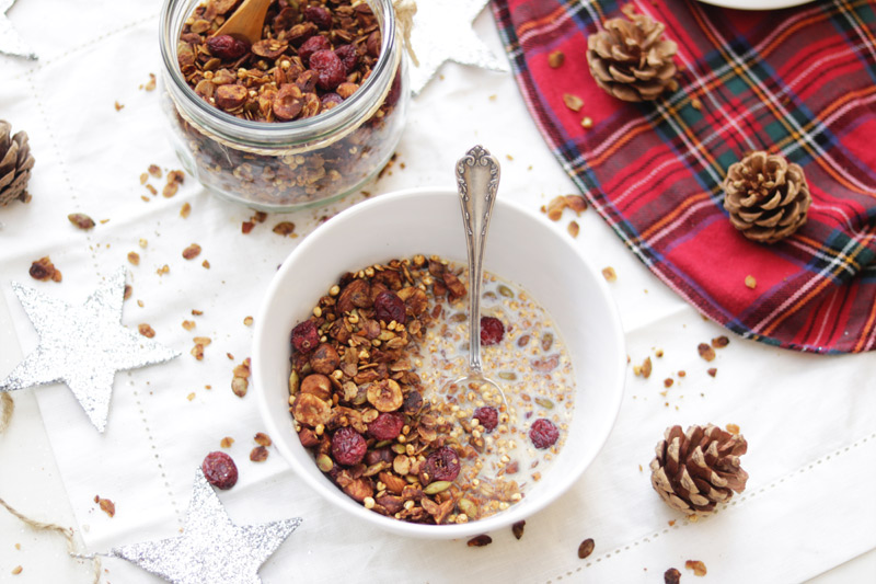 receta de granola casera, como hacer granola casera, granola especial navidad, desayuno saludable, ideas de desayunos sanos