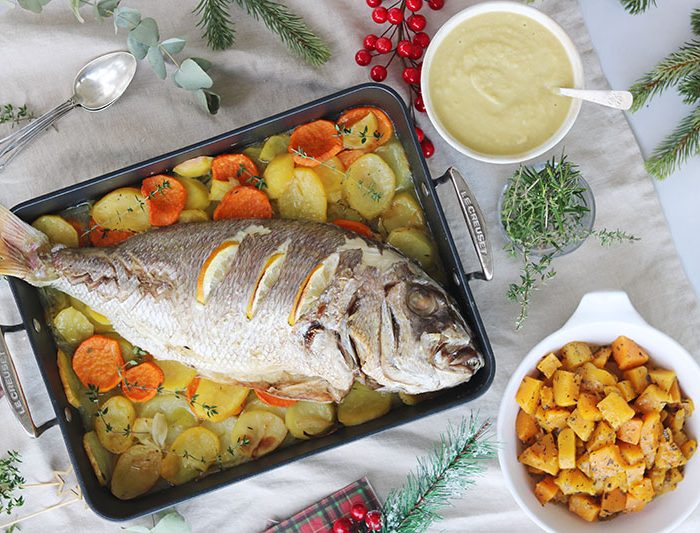 como hacer pescado al horno, receta de pescado asado, como cocinar pescado en el horno, plato principal cena navideña, recetas de navidad,