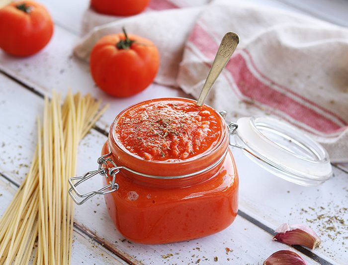 salsa de tomate saludable, receta exprés, salsa de tomate microondas,